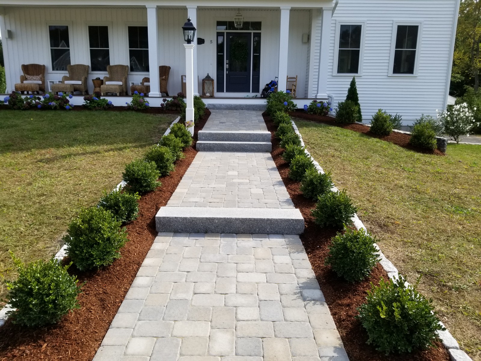 Walkway Accents Installed at Home in Danvers, MA - Down East Landscape