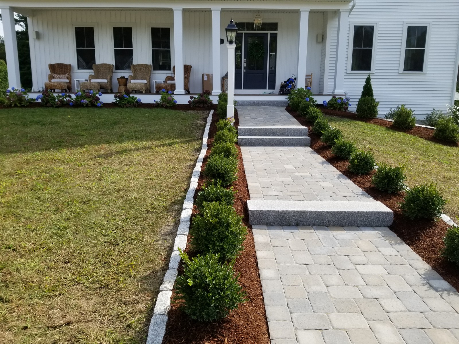 Walkway Accents Installed at Home in Danvers, MA - Down East Landscape