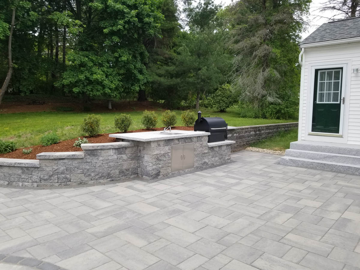 New Paver Patio, Fire Pit, and Outdoor Kitchen Installed in North ...